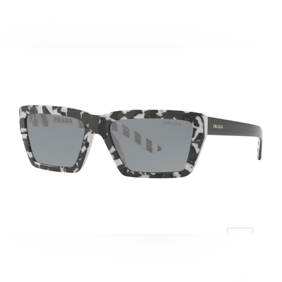 Prada Rectangular PR 04VS Millennial Sunglasses in Black & White - Picture 1 of 13